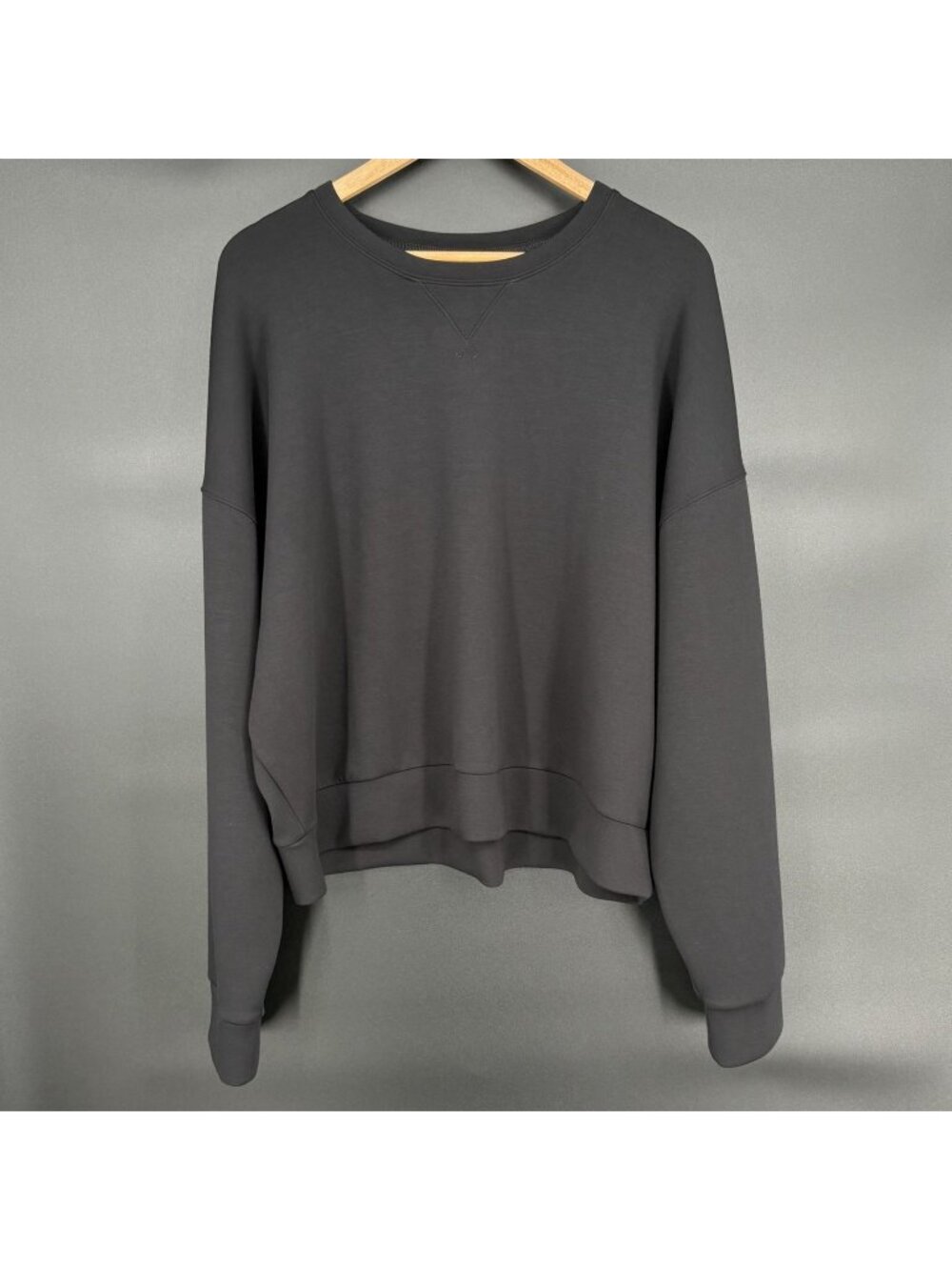 SPANX Women's AirEssentials Crewneck Sweatshirt 1X Black Modal Blend Plus Size